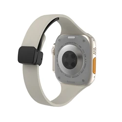 Women's Slim Silicone Magnetic Buckle Watch Band - Ultra 49mm (5 Starlight)