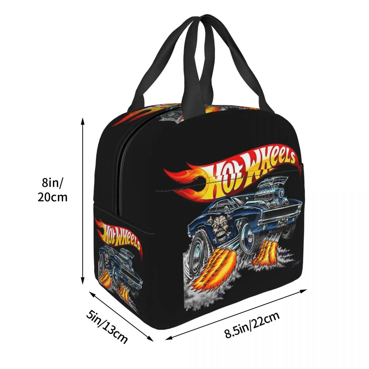 Custom Sport Car Hot Wheels Acceleracers Insulated Lunch Bag for Women Waterproof Cartoon Car Thermal Cooler Lunch Tote School 4
