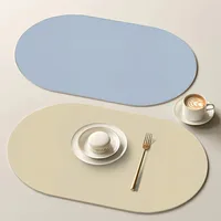 Leather Placemat Oval Oil-Proof Table Mat Home Dining Kitchen Table Placemat Design Dining Waterproof Heat Resistant Home Decor 3