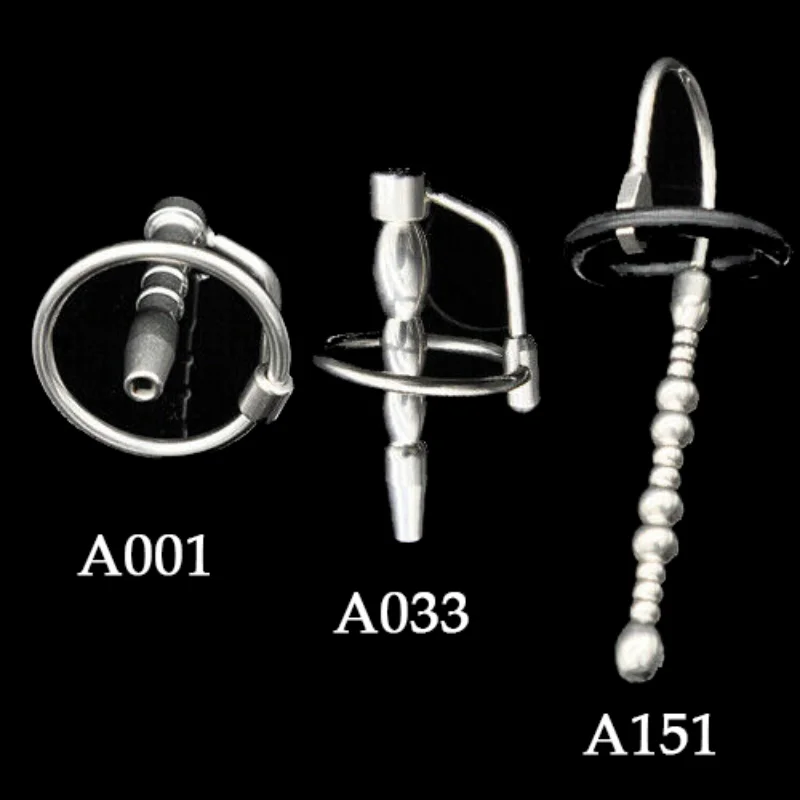 Penis Sex Toys Male Stainless Steel Hollow Urethral Dilator Sounding Penis Plug with Glans Ring Chastity Stretcher