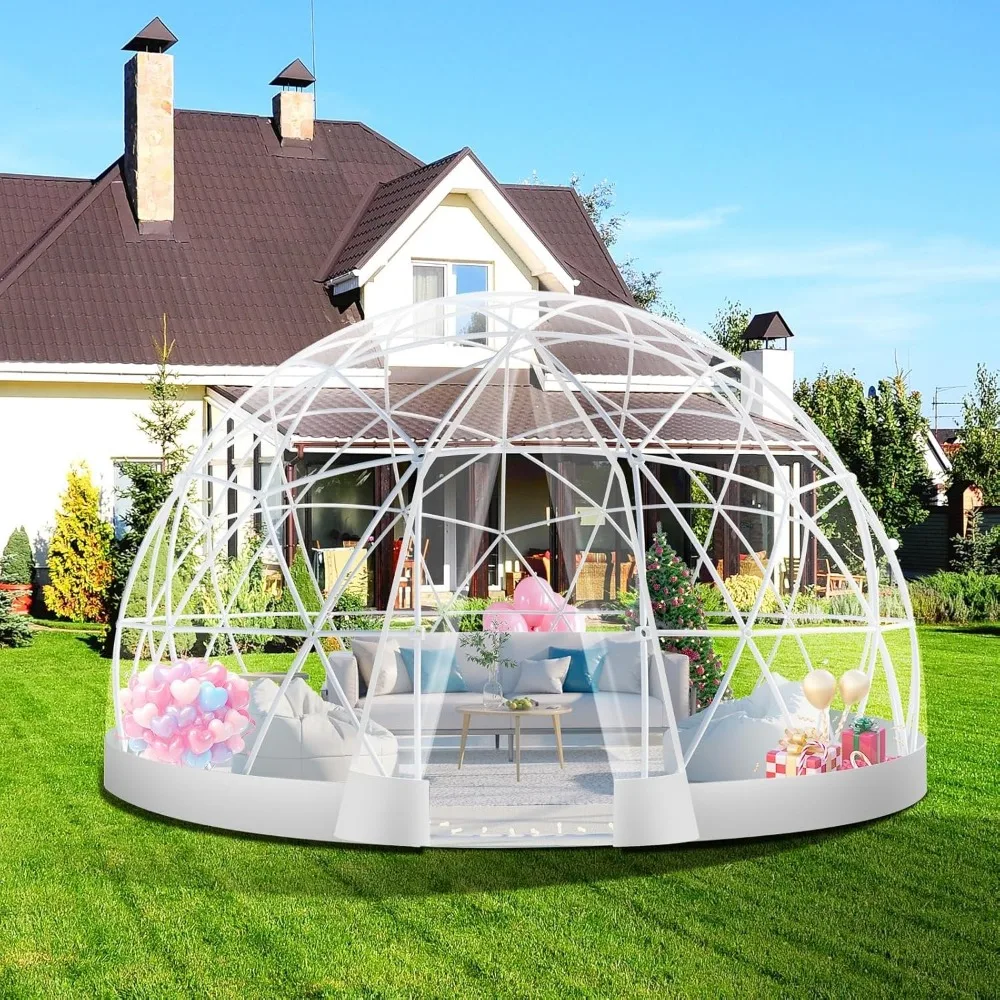 Greenhouse Dome Igloo Bubble Tent House Outdoor, Upgraded Geodesic Dome Greenhouses with Transparent PVC Cover, Greenhouse 6