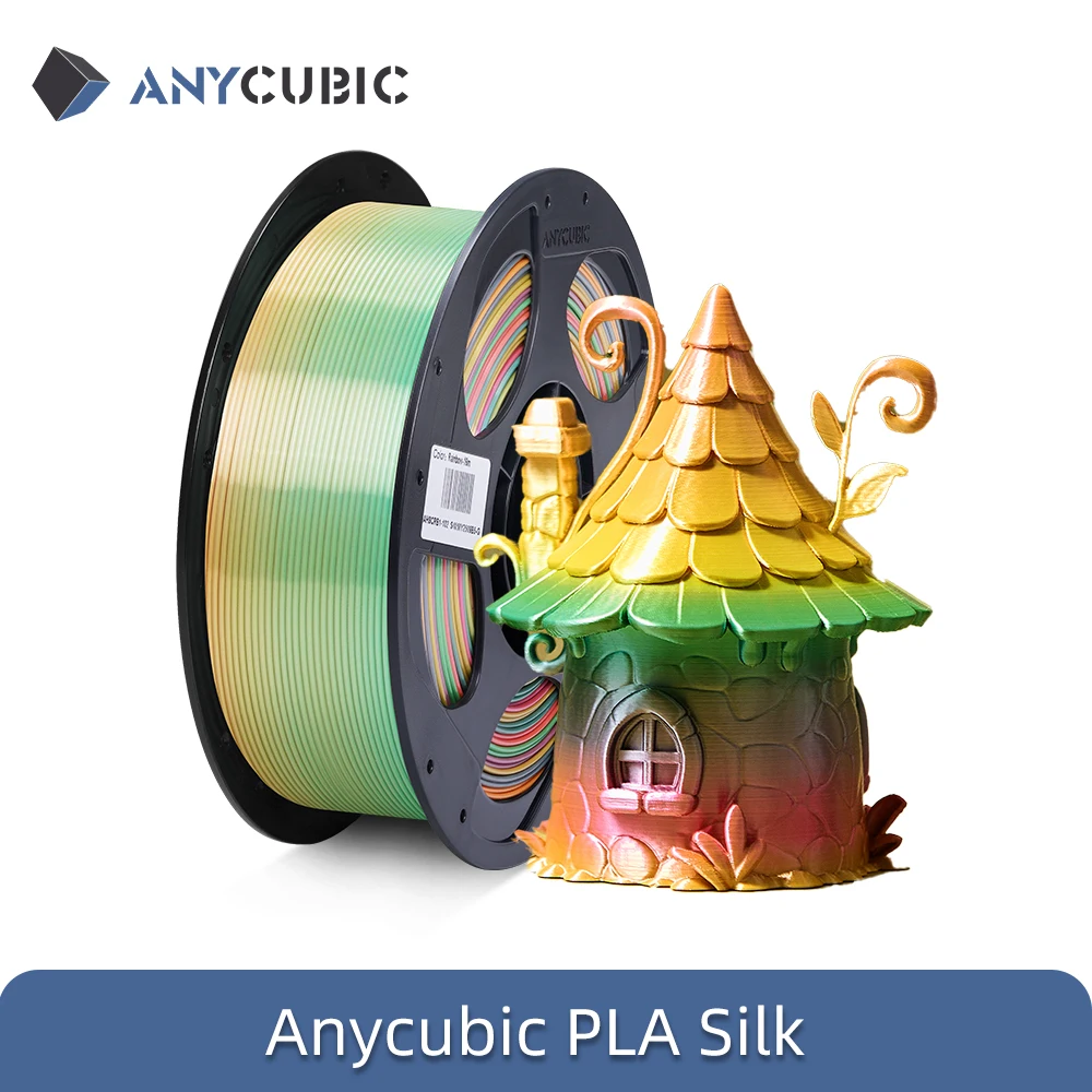 ANYCUBIC PLA Regenbogen Seidenfilament 1,75 mm 3D-Drucker Druckfilament Weihnachtsspielzeug 3D-Druckmaterial für FDM 3D-Drucker