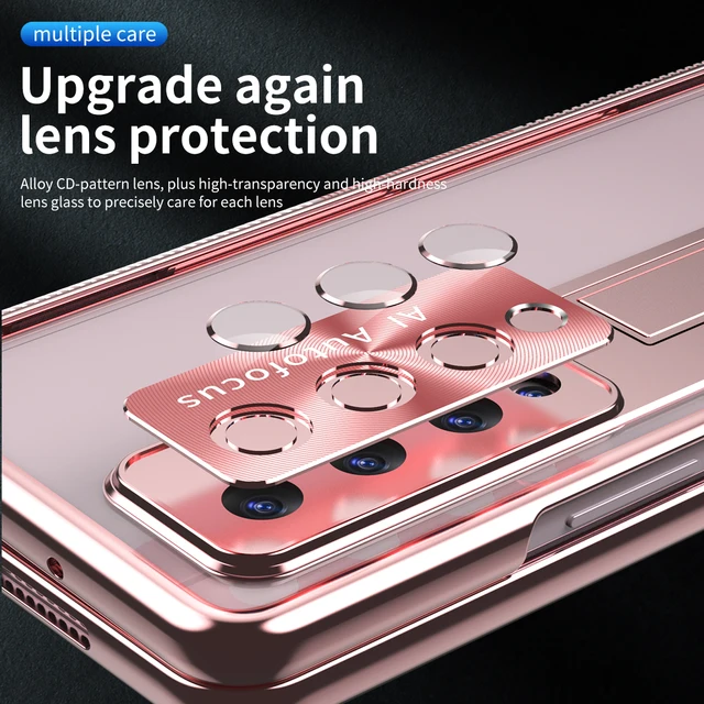 With Pen Plating Clear Magnetic Case for Samsung Galaxy Z Fold