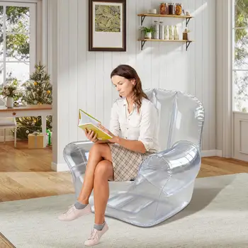 Inflatable Chair Inflatable Air Sofa Outdoor Chair Ergonomic Transparent Sofa Couch Furniture for Bedroom Outdoors Lawn