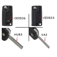KEYYOU HU83 CE0536/0523สำหรับPeugeot 107 207 307 308 407 408 Partner Citroen C3 C4 C5 C6 berlingo Picasso Xsaraกุญแจรถ 2