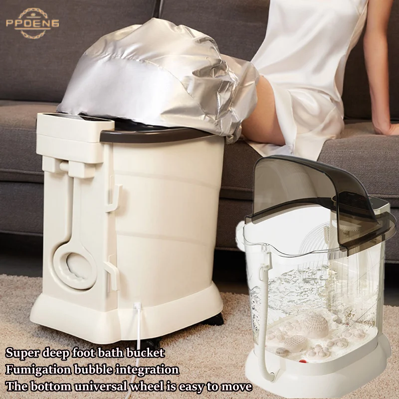 Foot Spa Bath Massage with Heat Bubbles Digital Temperature Control Motorized Pedicure Massage Adjustable Time Pedicure Spa Home membrane automatic shoe cover machine film dispenser sole home hotel office time labor saving