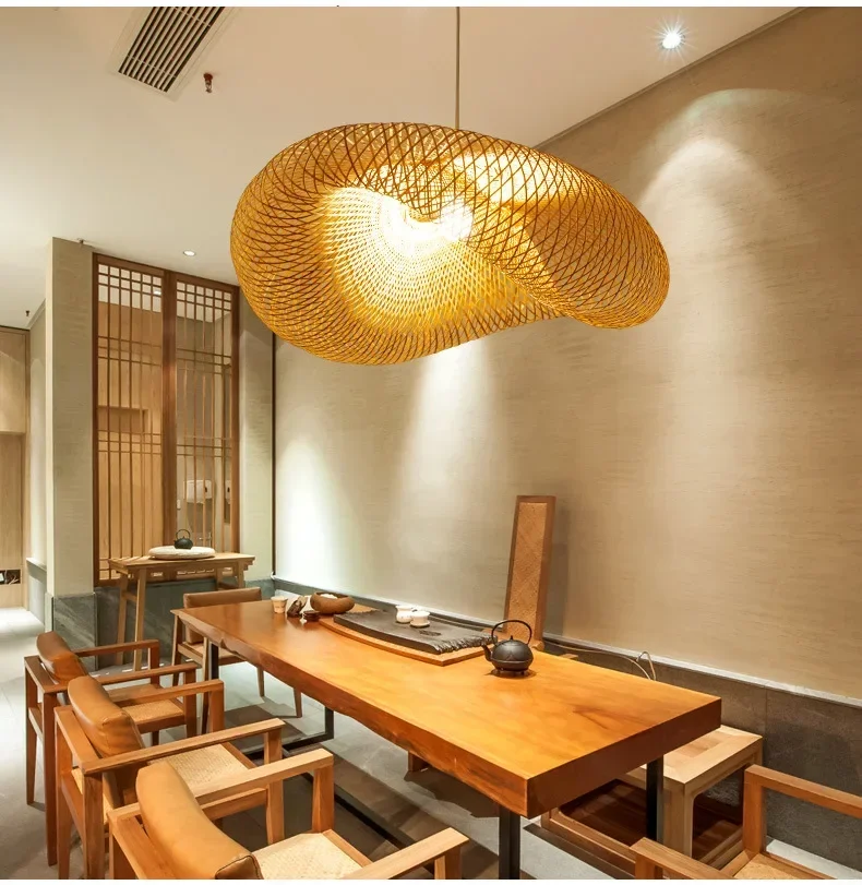 Pendant Lights Pendant Lamp Chandelier Lighting Vintage Pendant Lights Rope Pendant Lamp HandMade Vintage Bamboo Weaving LED Pendant Light Home Hanging Chandelier Lighting Living Room Kitchen Rattan Woven Lamp