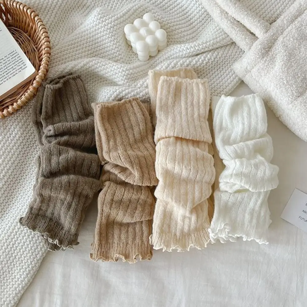 Einfarbig stricken Beinlinge niedlich süß warm warm Fuß abdeckung Stiefels ocken Frauen Mädchen – Detail 11