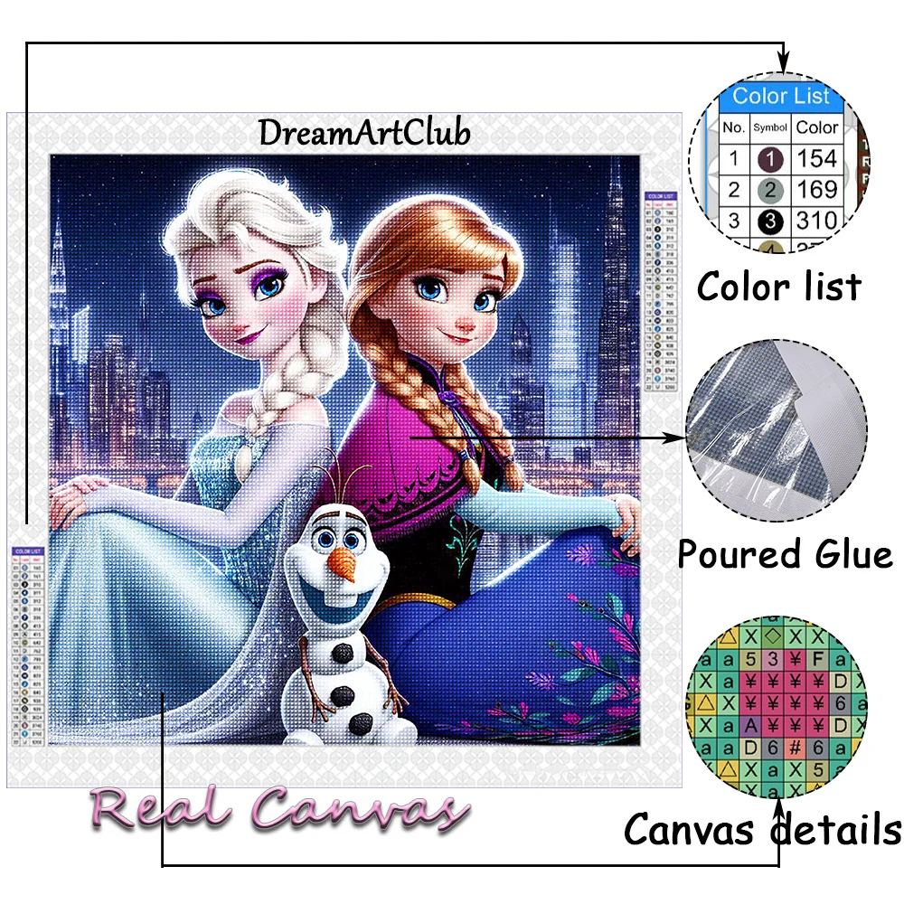 Diamond Painting Frozen HL Lospeces 30,5x40,6 Cm - Kit Fai Da Te Con Principessa Per Bambini