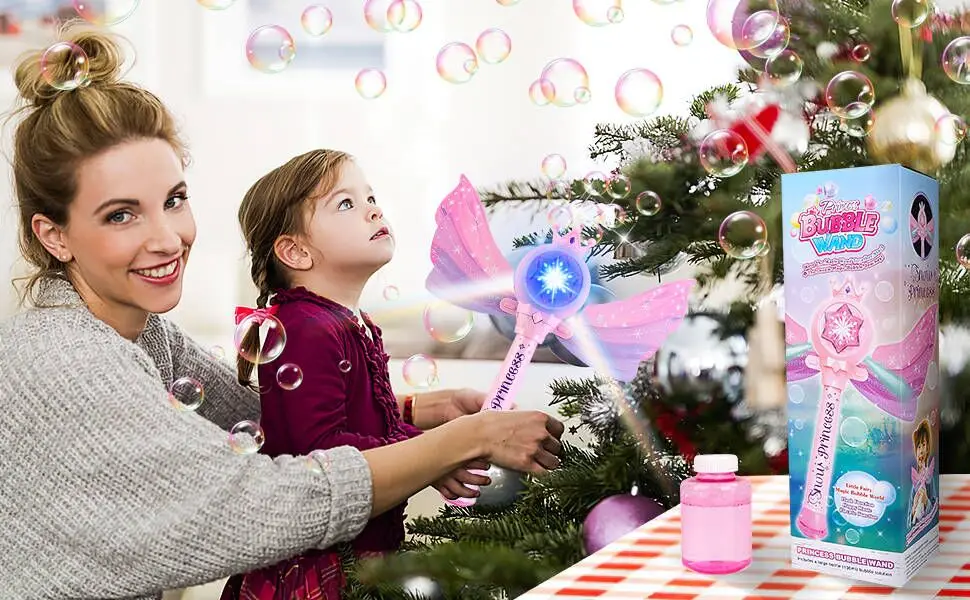 Children's Bubble Machine Glowing Princess Bubble Stick With Music_voghion.com