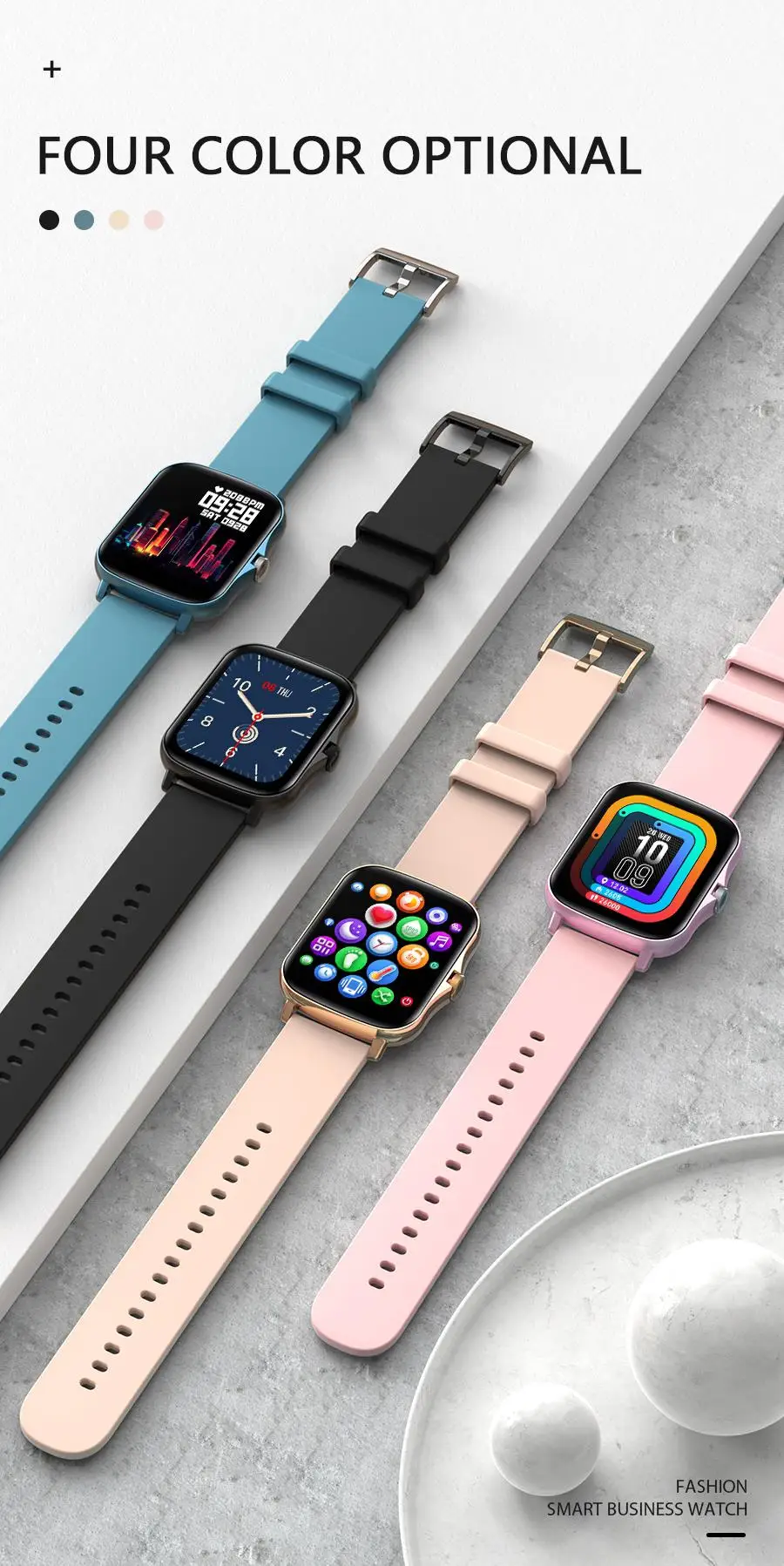 2021 M2 Y20 P8 Plus Smart Watch Men Rotate Button IP67 Smartwatch 1.7 Inch HD Screen Sports Women Smartwatch 24H Heart Rate Cloc