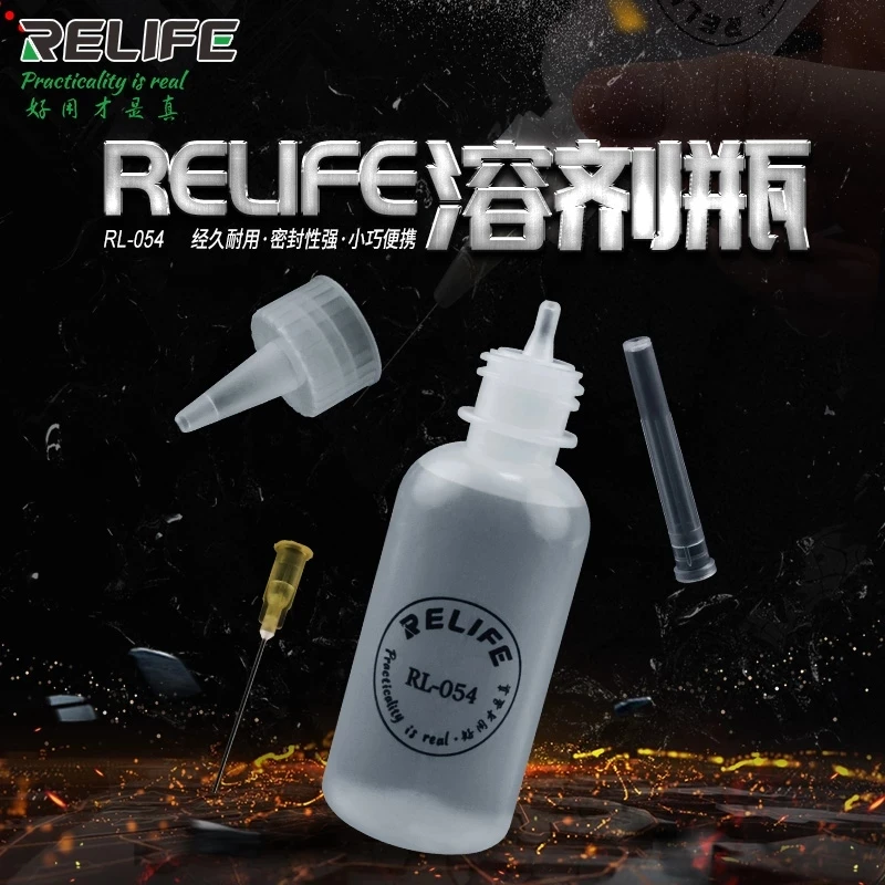 Relife RL-054 50ml vazio garrafa plástica solda fluxo pasta resina dispensador garrafa de álcool perfume com agulha