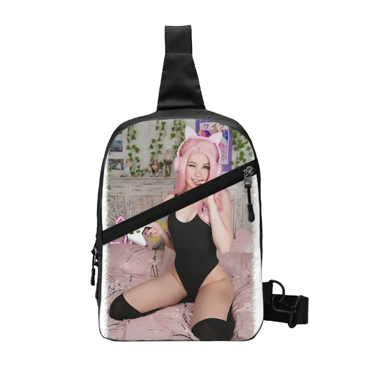 

Модный мужской рюкзак-трико Belle Delphine Blach, рюкзак с ремнем через плечо, британская модель для кемпинга и езды на велосипеде