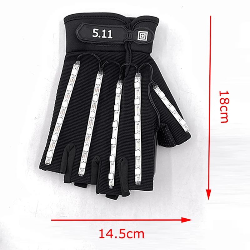 USB Rechargeable LED Glowing Gloves Finger Lighting Flashing Gloves Glasses Stage Performance Costume Dance Concert Decor