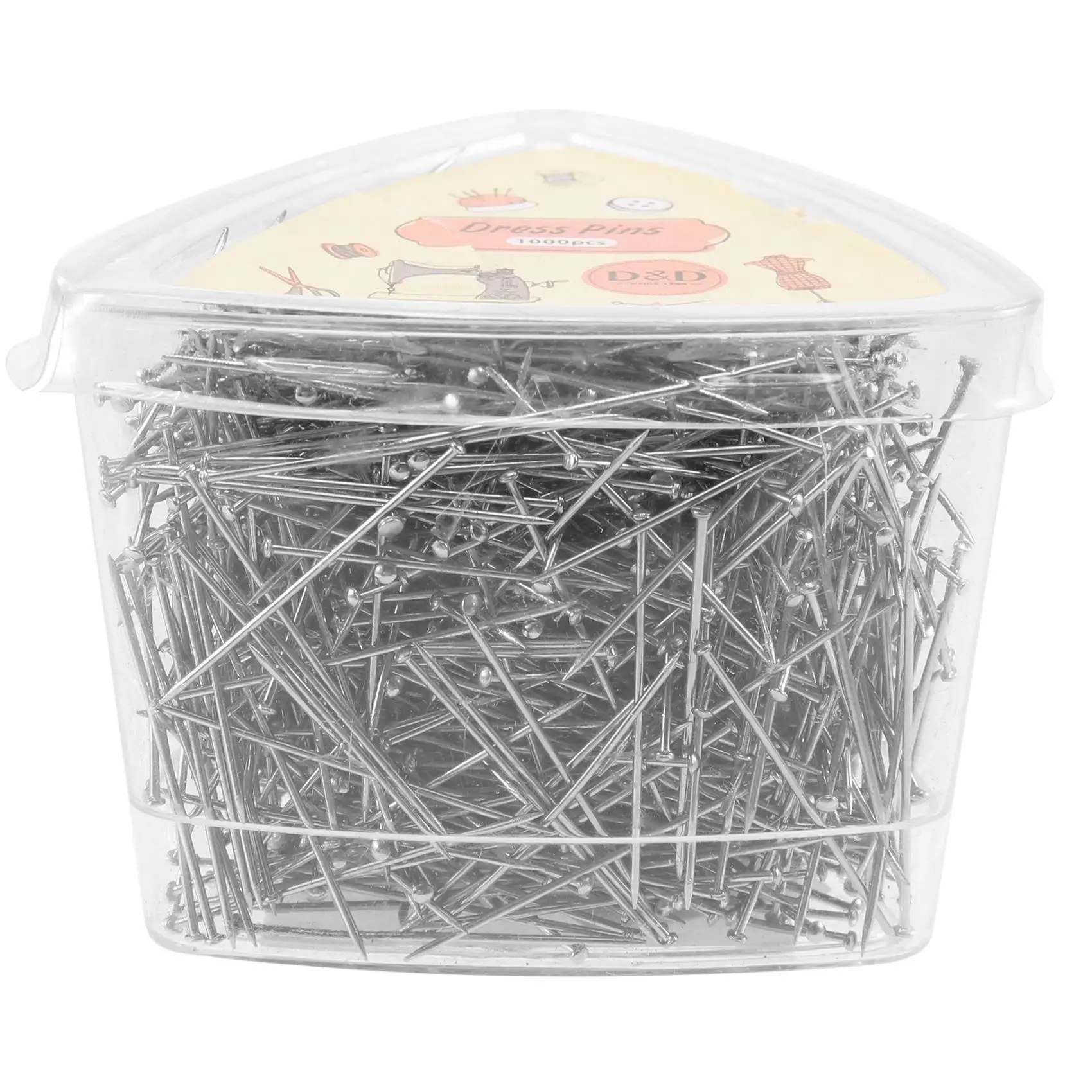 

1000Pcs/Box Stainless Steel Pins Dressmaker Pin Shirt Silk Satin Pin Quilt Applique Sewing Needle 31mm