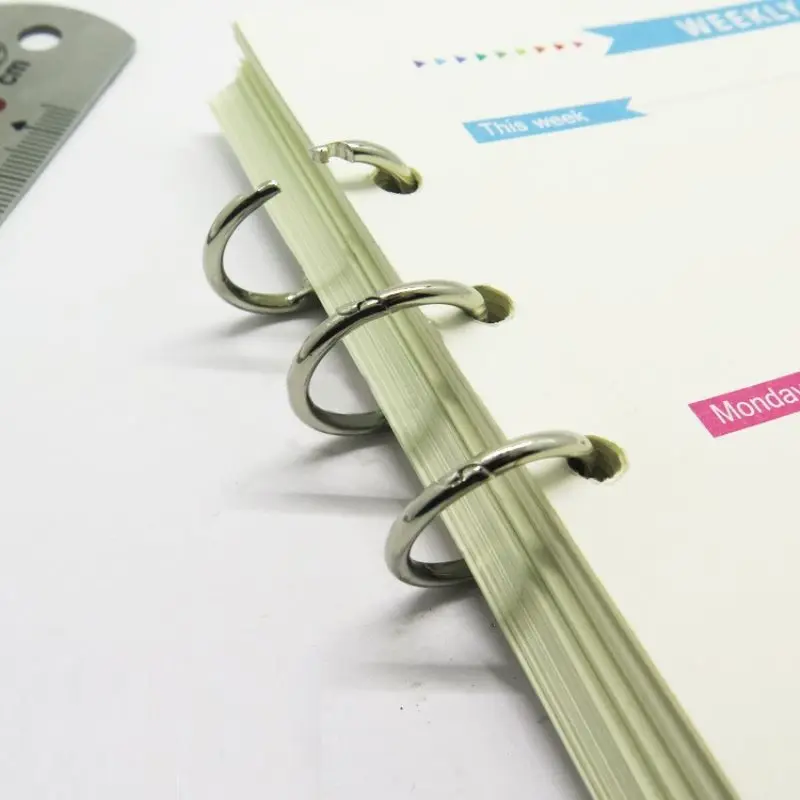 2Pcs Metal Ring Binder Calendar Circle Stationery Office Metal Loose Leaf Book Binder 3 Rings For Notebook Album Scrapbook Clips