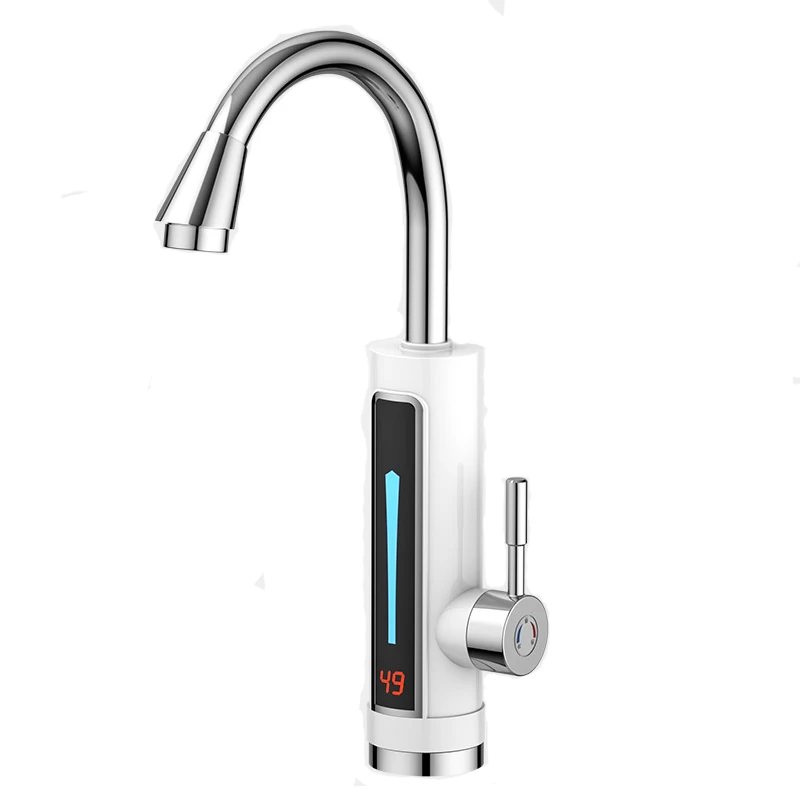 Stainless Steel Electric Water Heater Temperature Display Kitchen Tankless Instant Hot Water Faucet 3300W