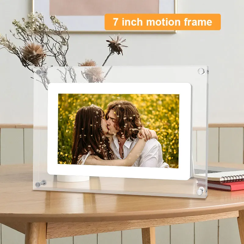 UPDATED 2G Memory 7inch Acrylic Digital Photo Frame IPS Screen Battery in NFT Display Electronic Video Picture Frame