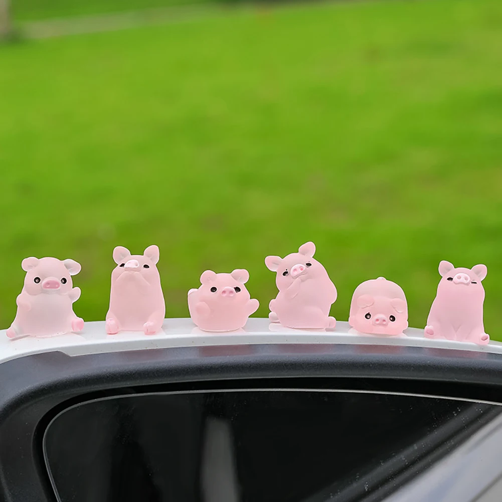Car Interior Accessories Car Rearview Mirror Decoration Center Console Resin Pig Doll Ornament Bicycle Auto Ornament resin toy accessories