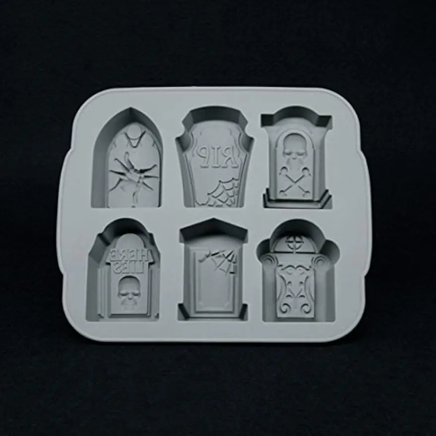 Ice Cube Maker 3D Silicone Tombstone Ice Cube Tray Halloween Cake Decoration Baking Tool Kitchen Accessories