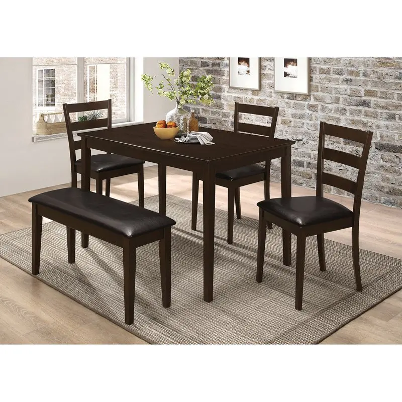 

Piece Dining Set with , Brown-