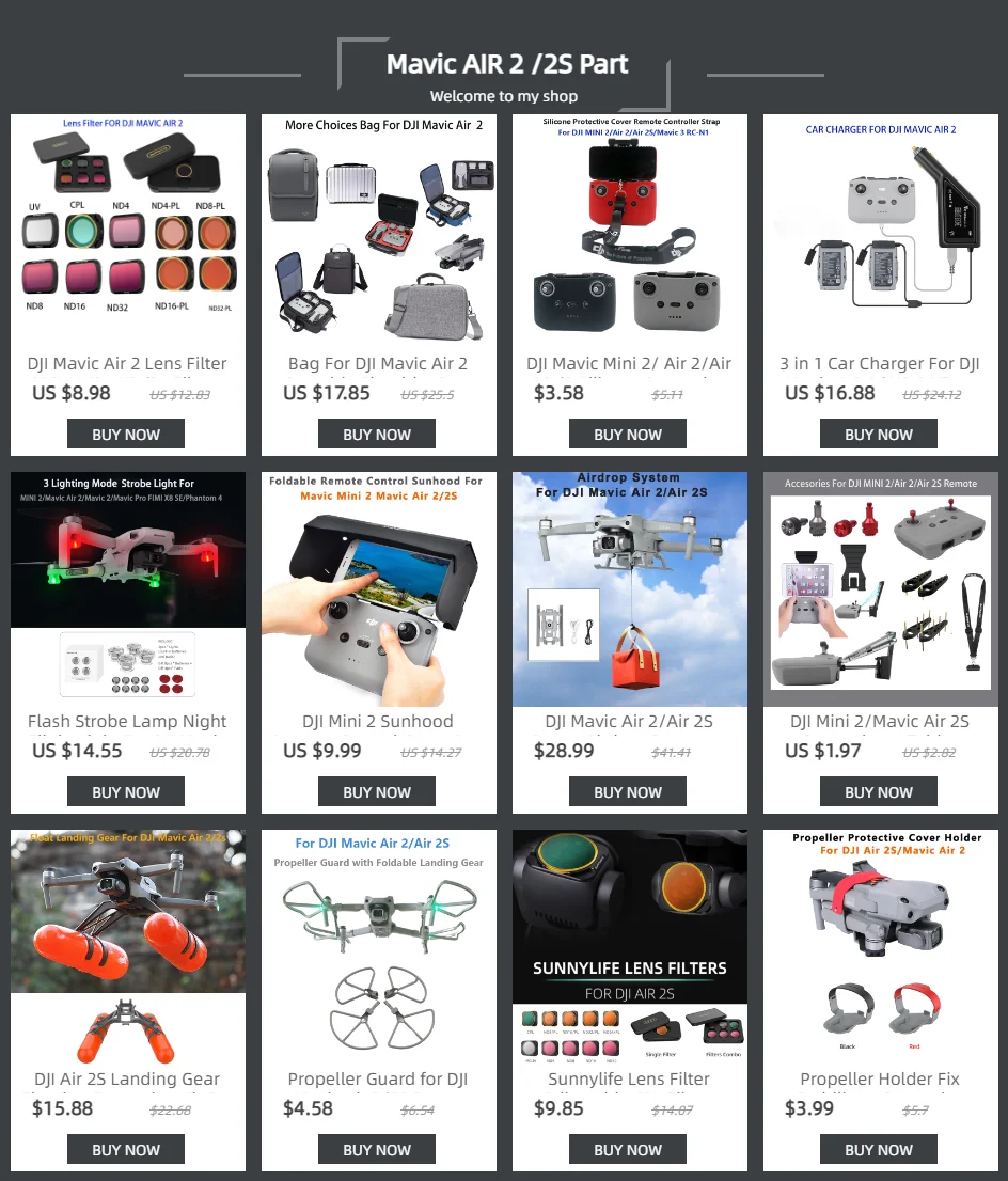 câmeras e acessórios para drones