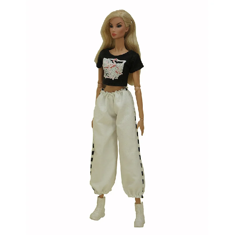 Mehrgelenkige Puppenkleidung, modisches Hosen-Set, 30 cm, Puppen-Outfit-Zubehör, trendige Puppenkleidung, Anzug für BJD-Puppen – Detail 30