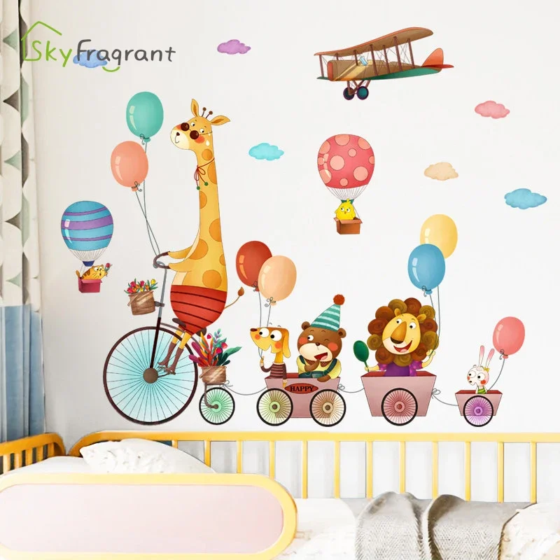 Cute Animals Wall Stickers Kids Room Wall Decoration Home Child Bedroom ...