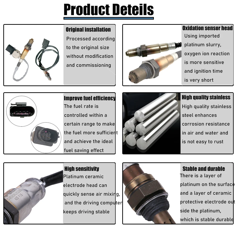 Upstream&Downstream Oxygen Sensor For Audi A4 A5 A6 Allroad Q5 2.0L 2011 2012 2013 2014 2015 2016 2017 2018 234-5019 234-4754 4