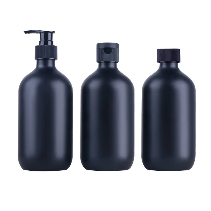 15pcs 500ml Matte Black Plastic Lotion Pump Bottle Shampoo Shower Gel Dispenser Body Lotion Bottle With Pump