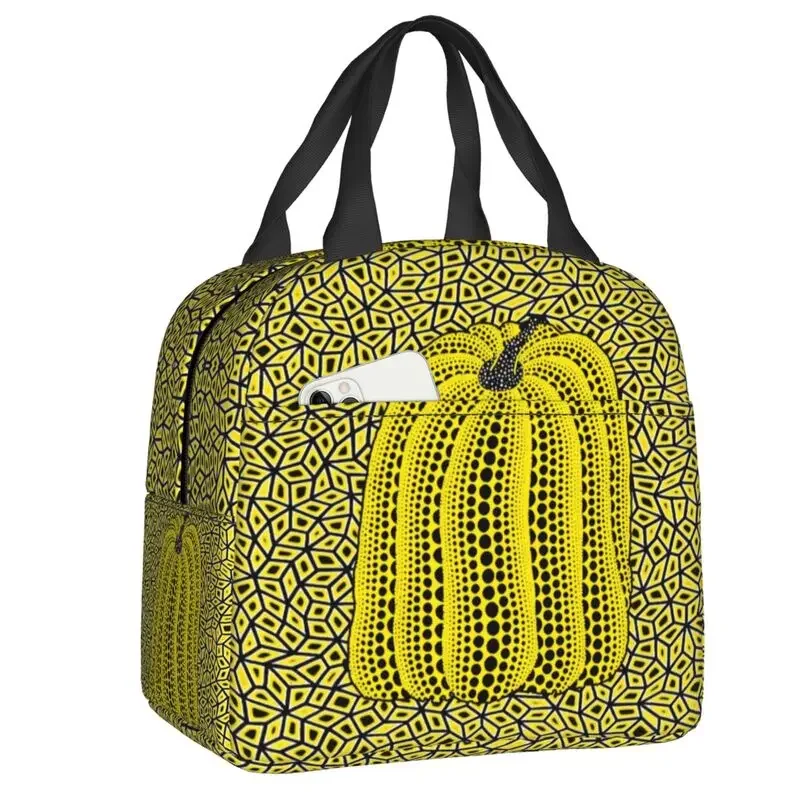 

Yayoi Kusama Dots Insulated Lunch Bags for Women Pumpkin Infinite Portable Thermal Cooler Bento Box Work School Travel