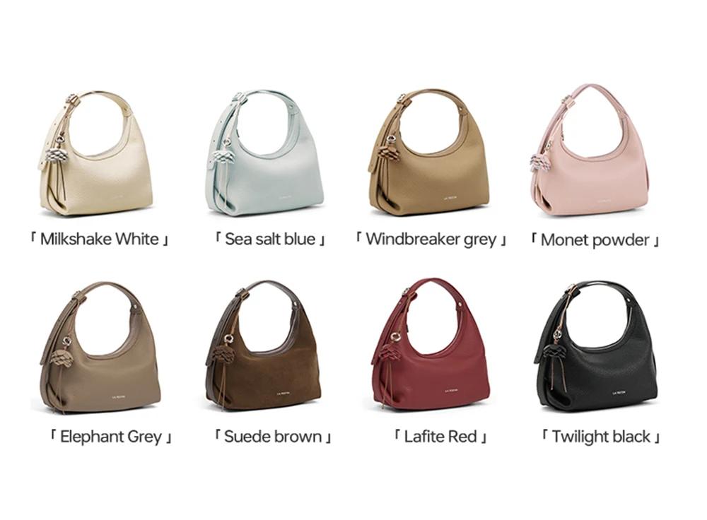 Half moon leather tote, rear design