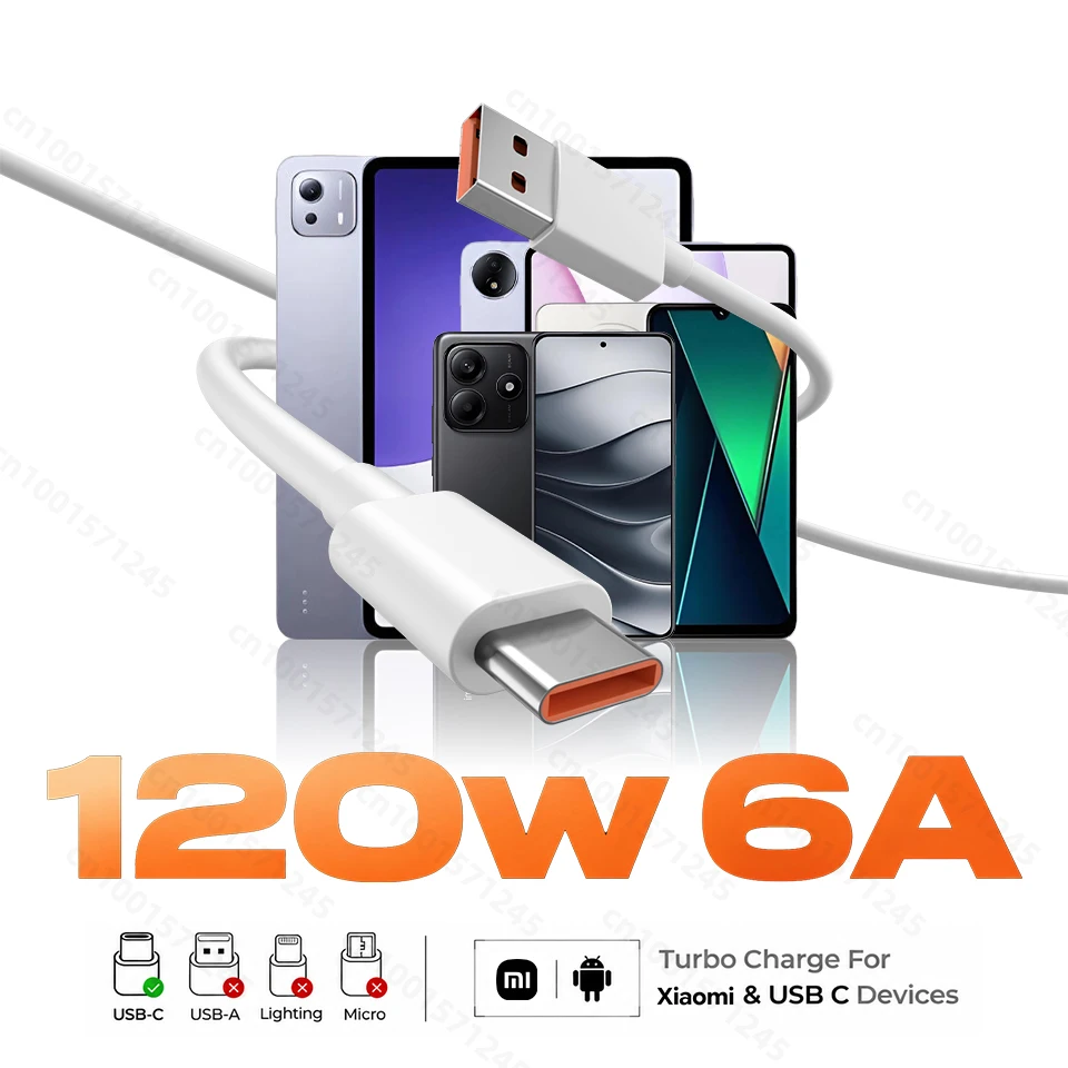 รูปสินค้า สายชาร์จ USB Type-C 120W สำหรับมือถือและโน้ตบุ๊ก