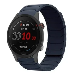 Magnetic Loop Silicone Strap - 22mm Sports Bracelet in Black for Realme Watch 3 3 Pro (Midnight color)