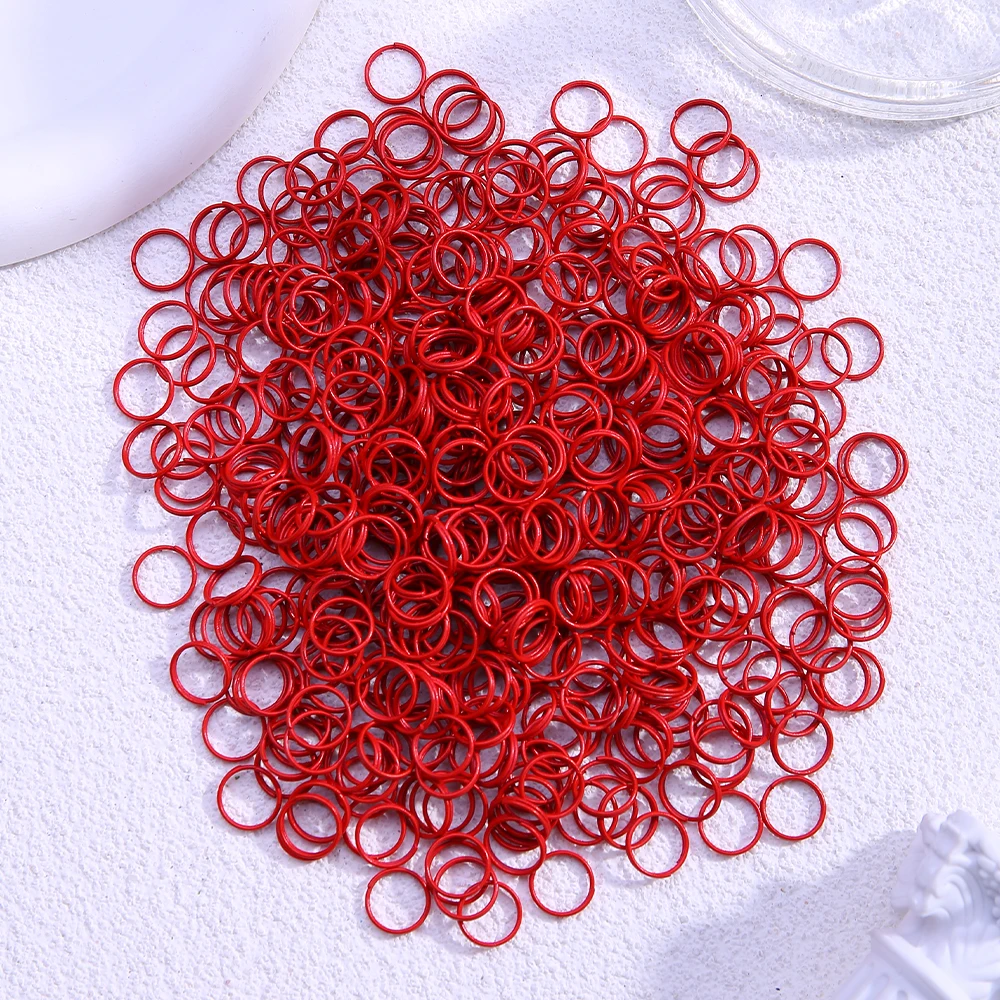100pcs Colorful Painted Iron Rings for DIY Accessories and Keychains
