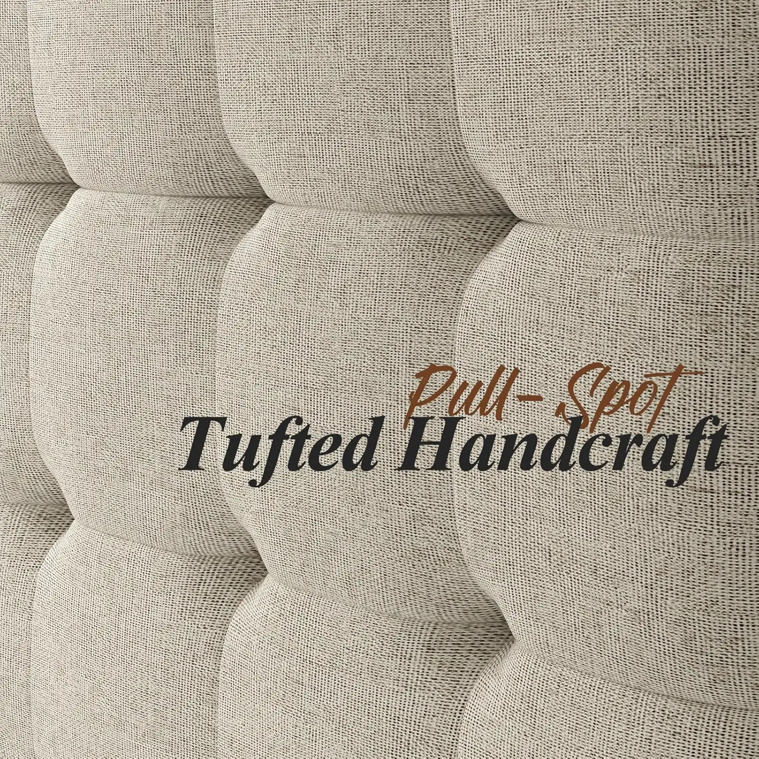 NEW Wood Platform Bed Frame Queen Size Upholstered Tufted Headboard/Solid Wood Be No Box Spring Needed,Walnut 6