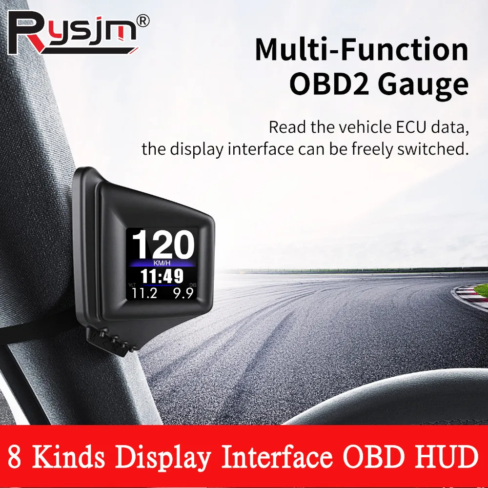 다기능 OBD HUD 자동차 속도계 RPM 터보 오일 압력 수온 온보드 컴퓨터..