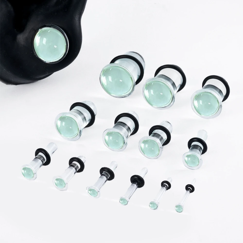 Glass Ear Gauges Stretching Kit Plugs Comfy Stretching Fashion Body Piercing gauge stretching kit 16G-00G 2pcs