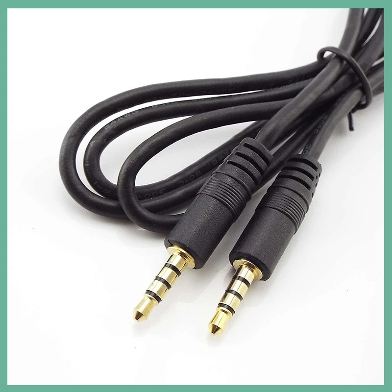 1개입 3.5mm to 3.5mm 잭 오디오 연장 케이블 남성-남성 스테레오 AUX 4극 케이블 어댑터 (자동차 헤드폰 스피커용) 금도금
