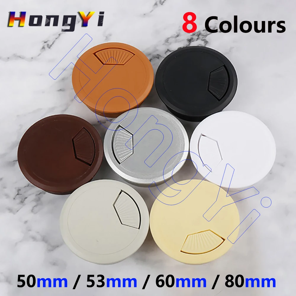 Desk Wire Organizer Cable Hole Cover ABS Plastic Cord Grommets 50mm/53mm/60mm/80mm 1Pcs for Office Furniture Cable Passing cable organizer cable hole cover desk cord grommet