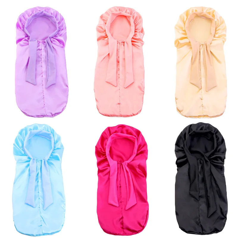 Solid Color Satin Sleeping Cap for Kids Girls kids bonnet cap