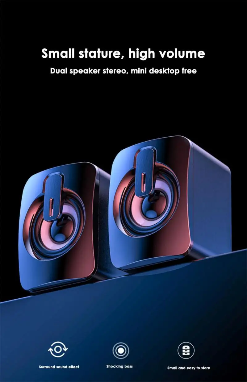 컴퓨터 스피커 PC 사운드 박스, HIFI 스테레오 마이크, USB 유선, 데스크탑 서브우퍼, LED 조명, 도매
