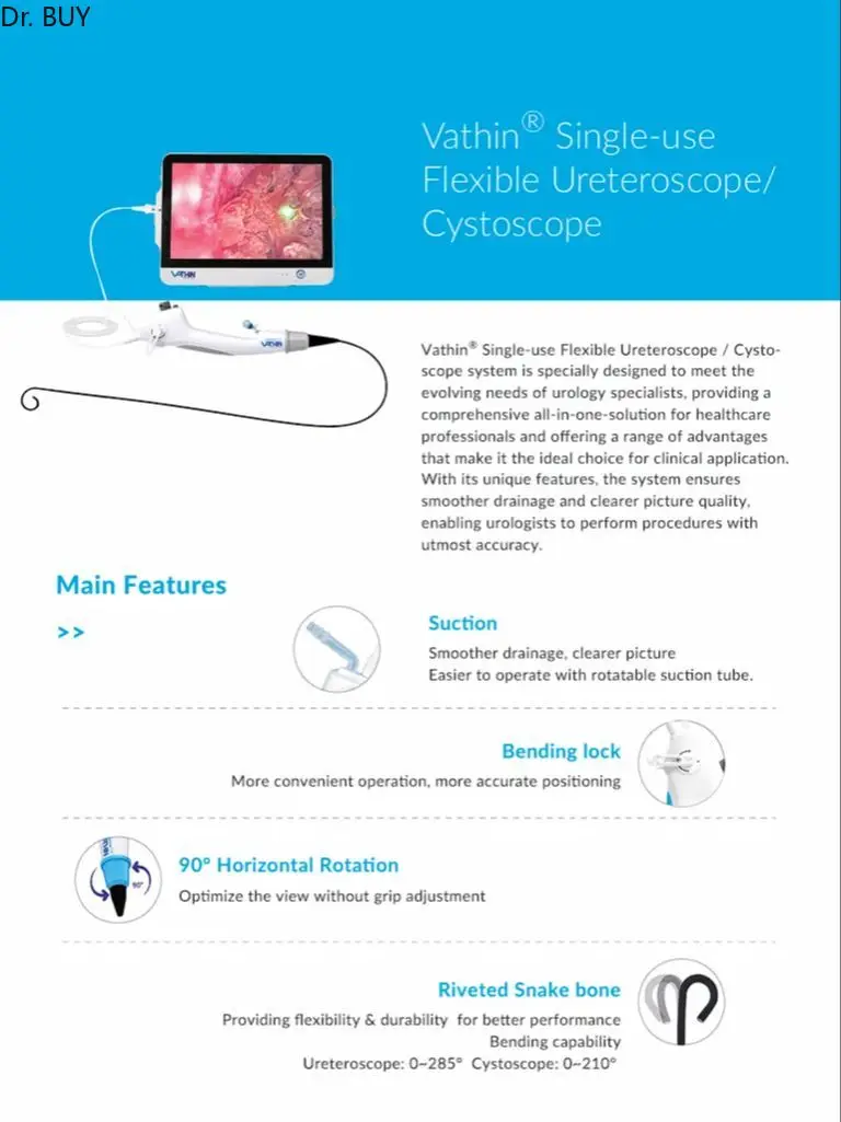 Vathin flexible ureteroscope detail