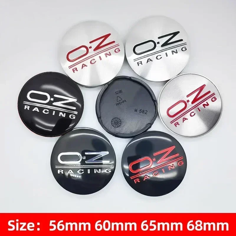 4개/세트 56mm 60mm 65mm 68mm 블랙 실버 레드 자동차 휠 센터 허브 캡 로..