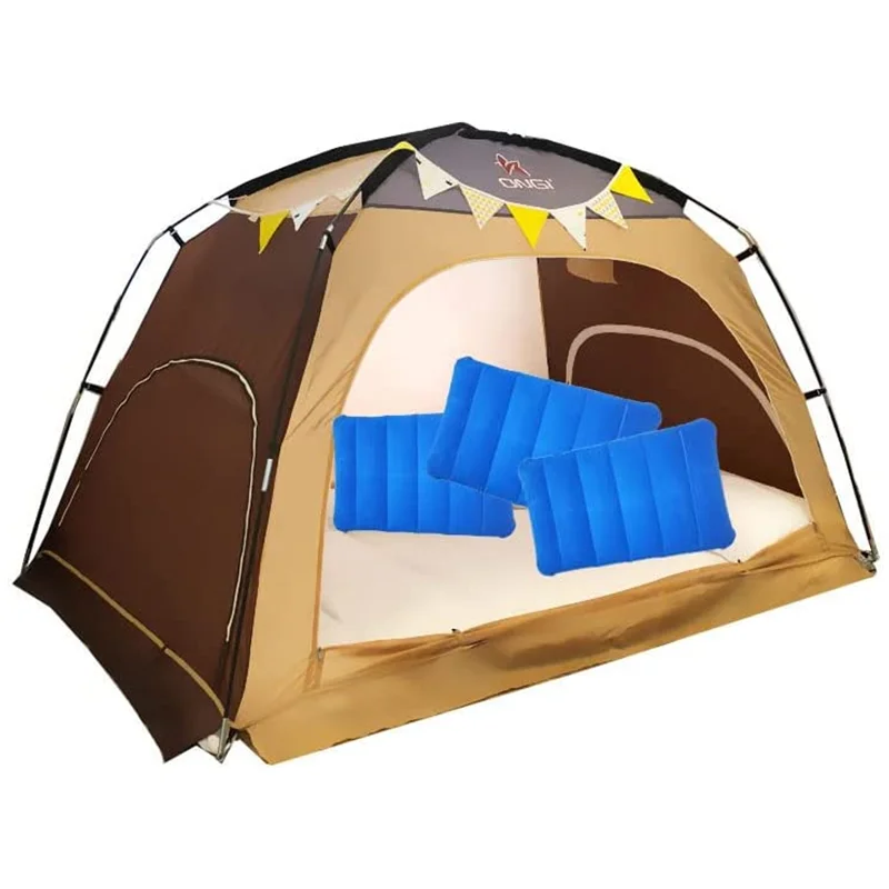Ultralight Inflatable Camping Pillow Compact Flocked Fabric Travel Air Pillow for Outdoor Hiking Backpacking Neck Lumbar Support