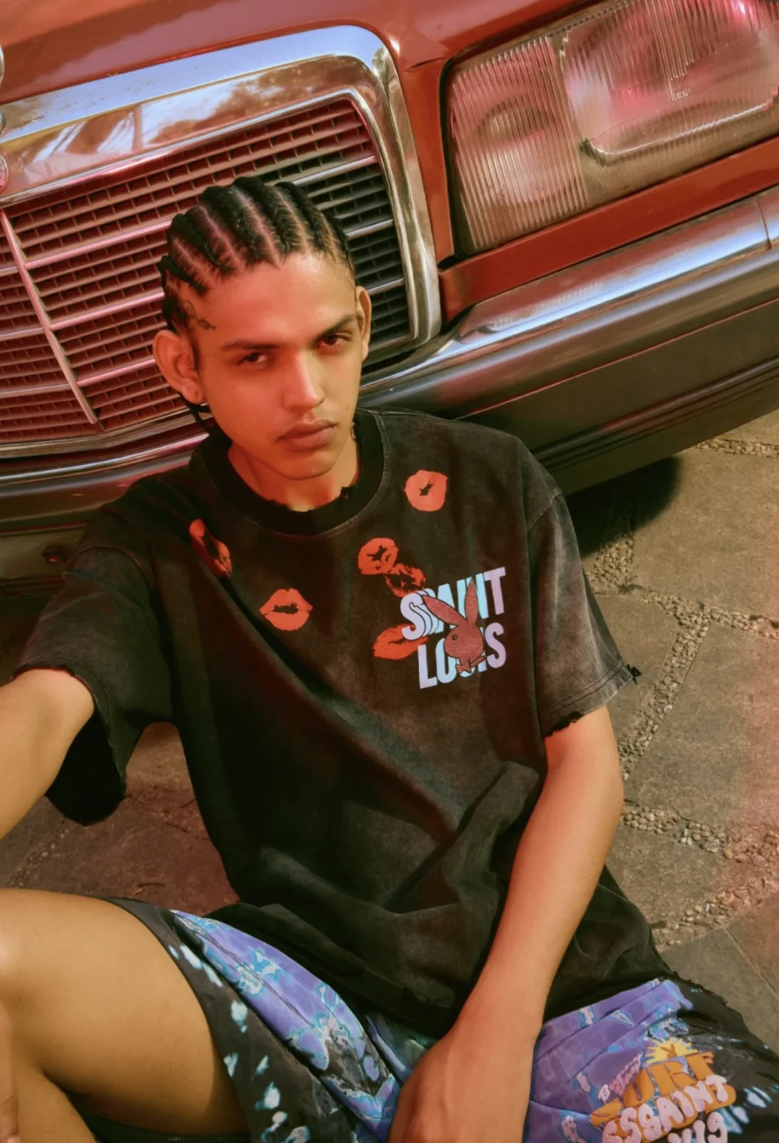 

Футболка мужская оверсайз с коротким рукавом и принтом в стиле Харадзюку