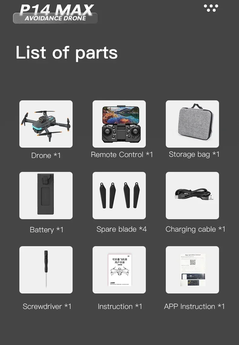 Xiaomi MIJIA P14 Drone Professional 8K GPS Dual Camera 5G Folding Obstacle Avoidance Optical Flow Positioning Upgraded 10000M