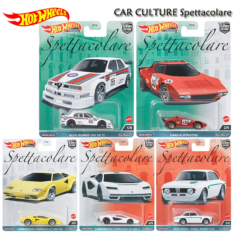 Original Hot Wheels Premium Spettacolare Italy Car Culture 1/64 Metal Lamborghini Countach Alfa Diecast Toys For Boys Automobile