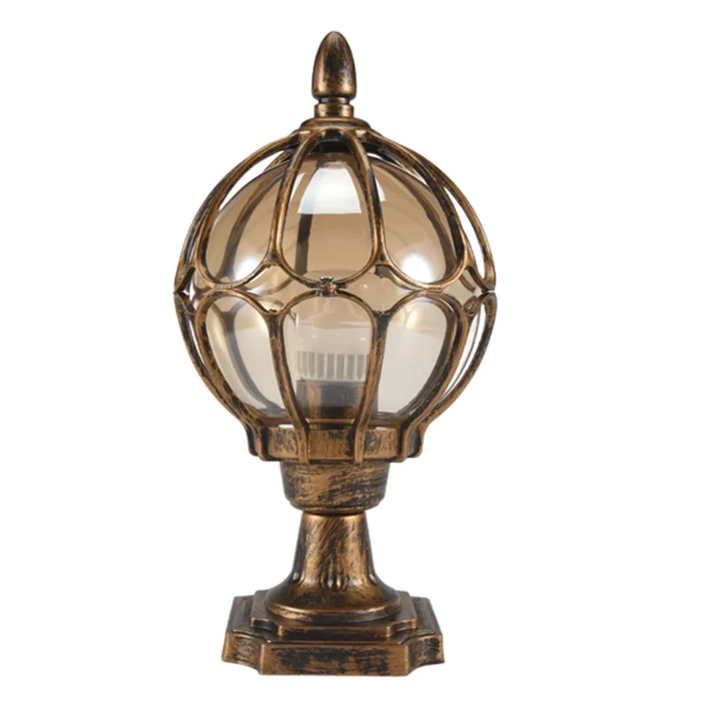 A78Z-1Pcs Outdoor Pillar Lamp Globe Glass Shade Door Post Lamp Waterproof Antique Lighting Rainproof Pillar Light