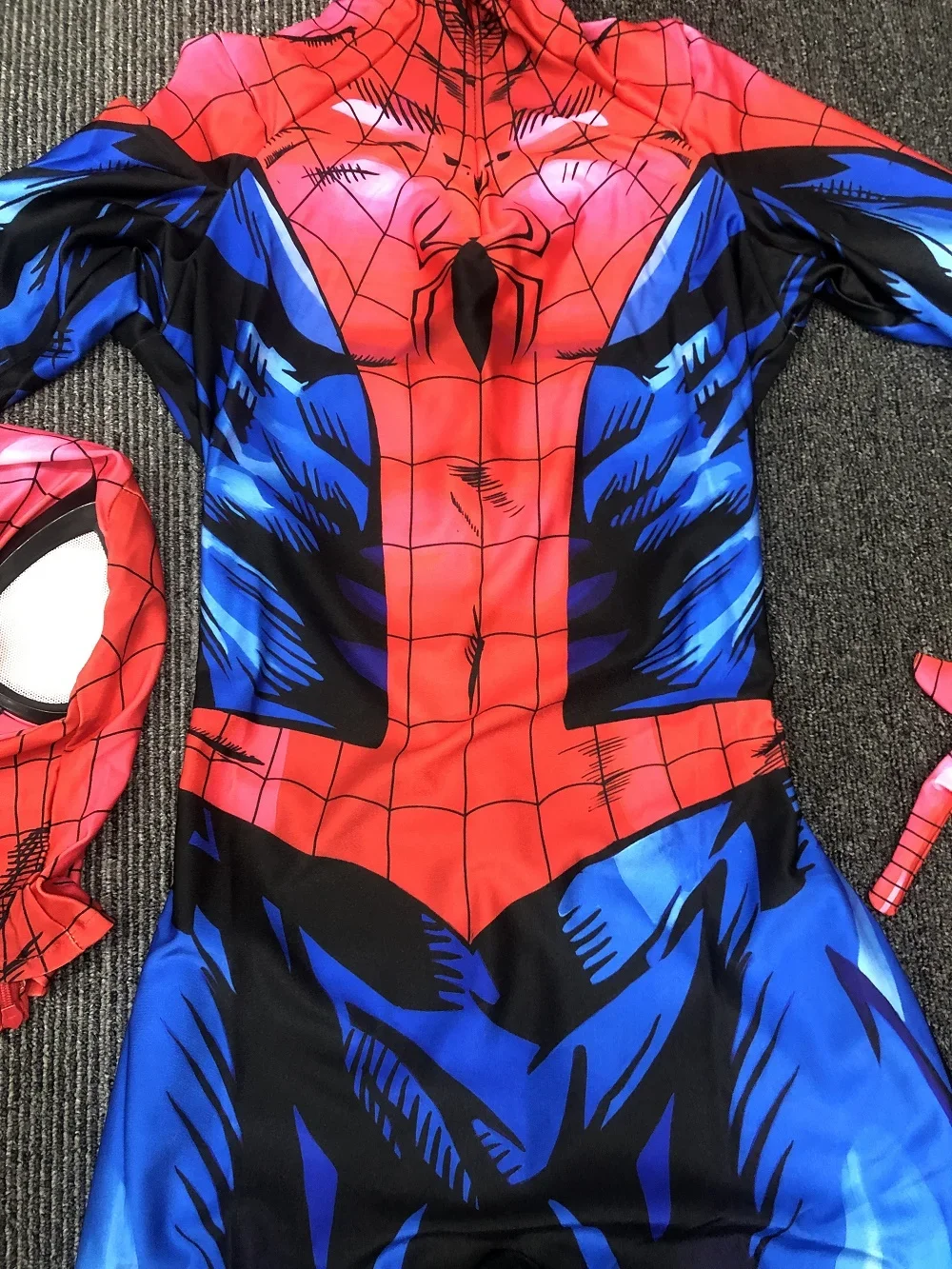 男の子のためのスパイダーマンコスプレコスチューム、スーパー